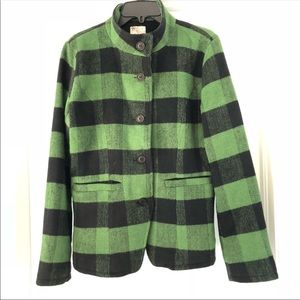 Tulle Black & Green Plaid Coat XL